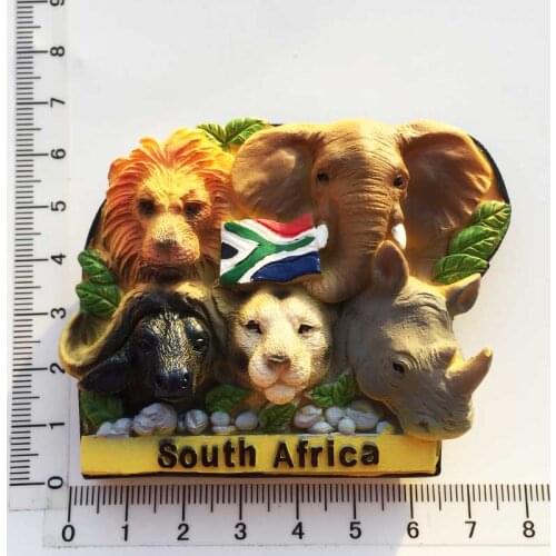 Africa creative tourism souvenir magnet refrigerator stickers three-dimensional Africa 5 tyres resin painted crafts with g