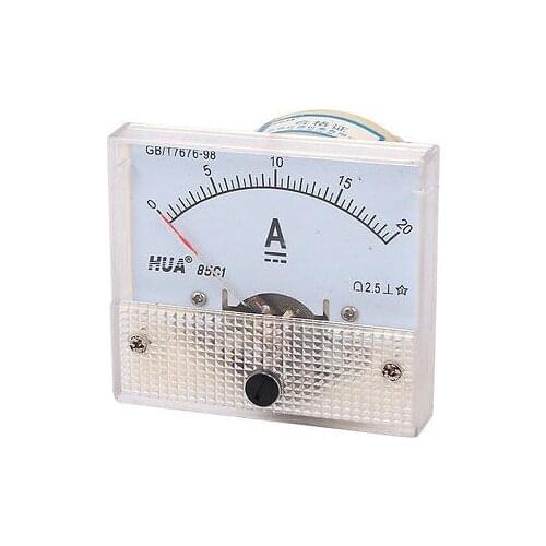 DC 20A Ampere Meter Current Analog Panel Meter Gauge 0-20A Class 2.5 White