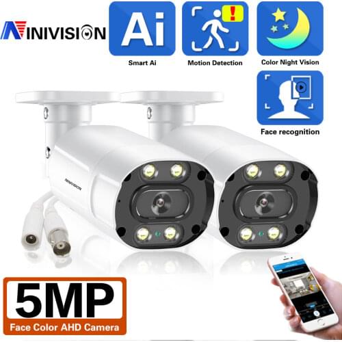 CCTV Analog Video Surveillance Camera 5MP Outdoor Waterproof Color Night Vision AHD Bullet Security Camera BNC XMEYE ONVIF H.265