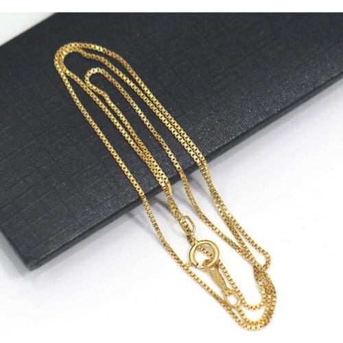 Beadsnice Box Chain Necklace Gold Filled Necklace for Women with Spring Clasp ID40116