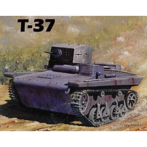 DIYMyModeI Soviet t-37 light amphibious tank DIY Handcraft Paper Model KIT Handmade Toy Puzzles Gift Movie props