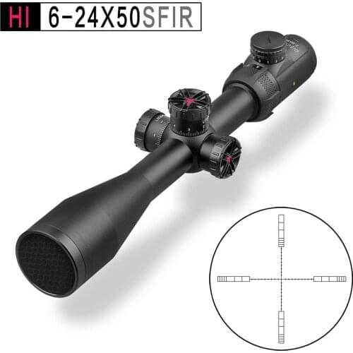 Long Range Discovery HI 6-24X50SFIR Riflescope R&G Illuminated Side Focus Parallax Scope For Gun Weapon Hunting Shooting