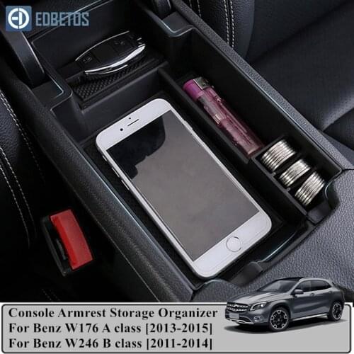 For Benz W176 A Class 2013 2014 2015 Armrest Storage Glove Box For Benz W246 B Class 2011-2014 Center Conosle Organizer Tray