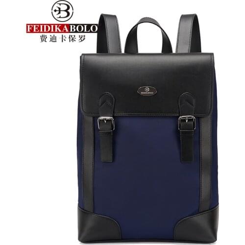FEIDIKABOLO Man Black Backpacks Leather Male Backpack Men Bagpack Laptop Bag Student Backpack Back Bag mochila para hombres Top