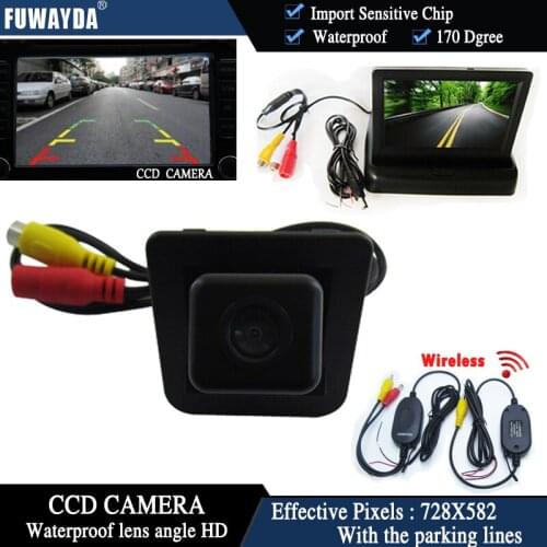 FUWAYDA Wireless Color CCDChip Car RearView Camera for Mercedes-Benz S-ClassS-Klasse GLK300 GLK350+4.3 Inch foldable LCD Monitor