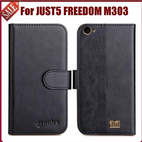 Hot Sale! JUST5 FREEDOM M303 Case New Arrival 6 Colors High Quality Flip Leather Protective Cover Phone Bag