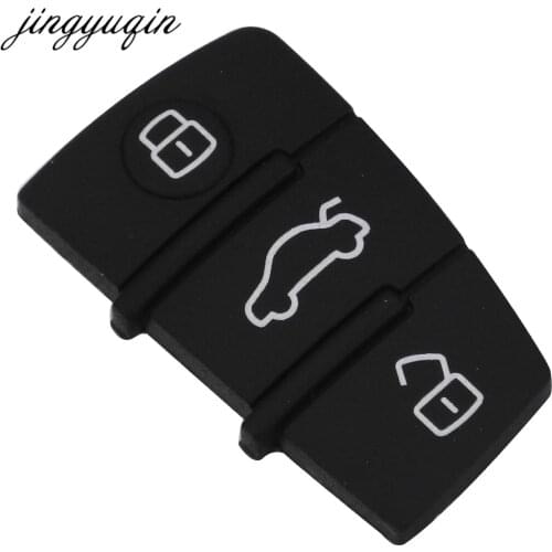 Jingyuqin 50pcs/lot 3 Button Rubber Pad Remote Key Keyless Fob For Audi A3 A4 A6 TT Q7 Replacement
