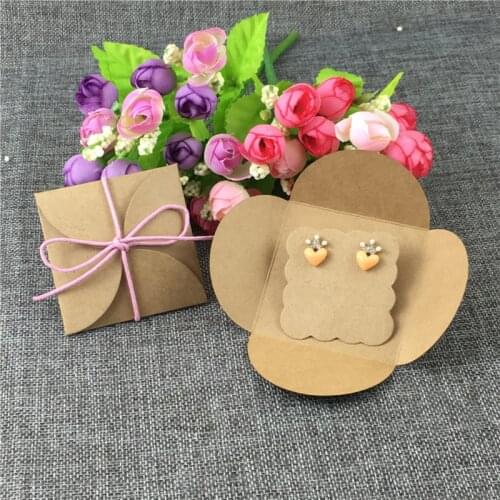 50Pcs Earring Cards+50Pcs Earrings Covers Bags+50Pcs Pink Strings for Jewelry Earrings Displays Packaging Cards Total 50Sets