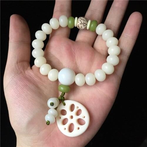 Bodhi root bracelet rosary butterfly lotus pendant gold silk bodhi ethnic>>> Free shipping