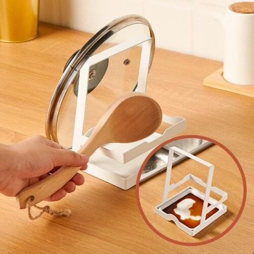 Kitchen Organizer Pot Lid Rack Stainless Steel Spoon Holder Pot Lid Shelf Cooking Dish Rack Kitchen Cooking Support Rack