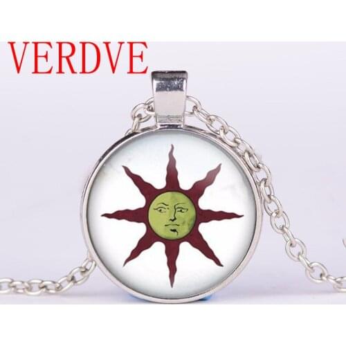 3Colors Summer Necklace Dark Souls Solar Astora Sun Glass Pendant Necklaces Vintage Collar Chain Crew Necklace Jewelry