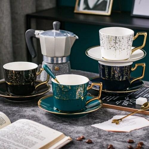 Small luxury online coffee ceramic cup set small luxury black tea flower tea afternoon tea snack teacups and saucers