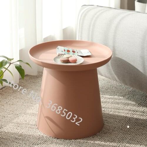 Nordic Round Small Side Tables Furniture Table Living Room Plastic Coffee Table Creative Storage Box Sturdy Stable Minimalist