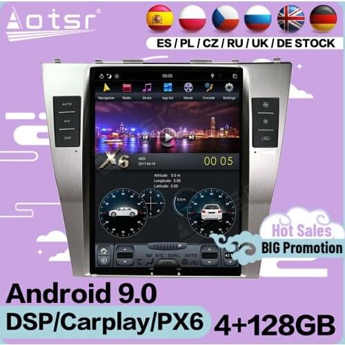4+128G Tesla Screen Multimedia Stereo Android Player For Toyota Camry 2007 2008 2009 2010 2011 GPS Navi BT Radio Video Head Unit