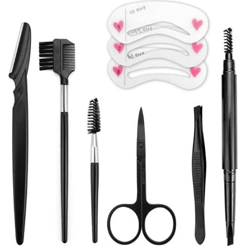 9In1 Eyebrow Kit Grooming Eyebrow Makeup Care Kit Eyebrow Trimming Set Shaping Kit for Women Eye Brow Trimmer Accessory New