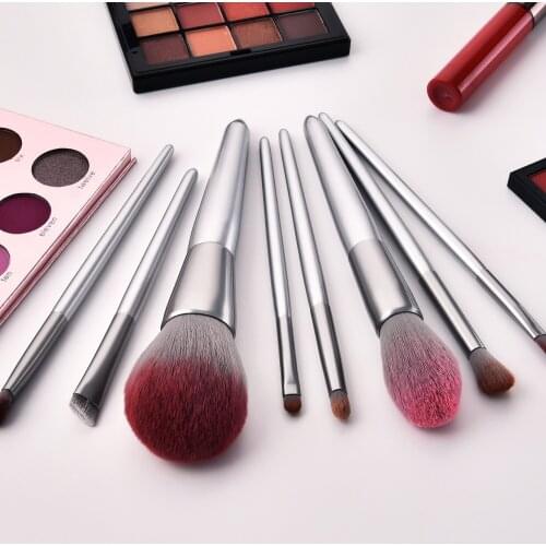 10pcs Professional Makeup Brush Set Foundation Blush Eye Shadow Loose Powder Brush Flame Brush Mixed Makeup Brush Beauty Tool