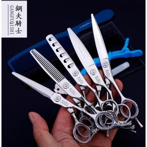 6 Professional Hair Salon Structure Scissors Set Cutting Barber Haircut Thinning Shear Scissors Hairdressing Hair Tools Scissors
