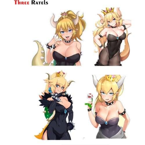 Three Ratels F113 Sexy Bowsette Cartoon Car Windshield Sticker Notebook Decal