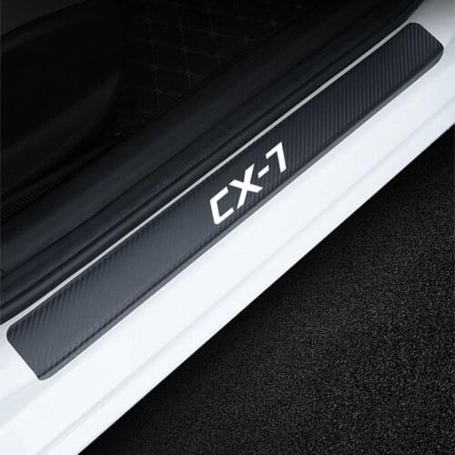 Car Stickers Tuning Accessories For Mazda CX-7 Carbon Fiber Auto Sill Scuff Cover Protector Styling Car Gadgets 4Pcs