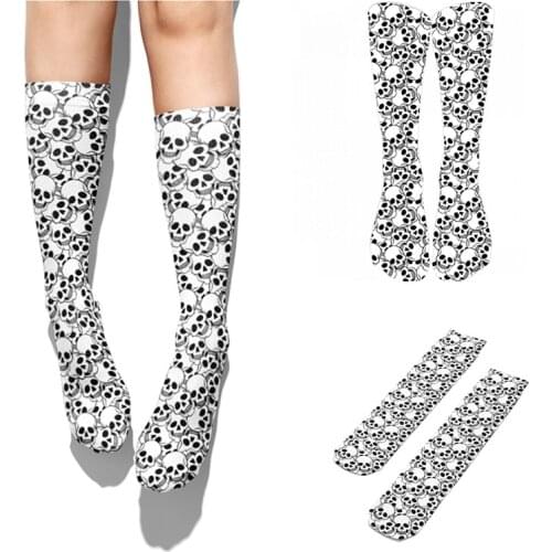 Funny Harajuku Cartoon Skull Socks New Cotton Men Womens Colorful Socks Sports Basketball Sock Gift Party Socks Meias Femininas