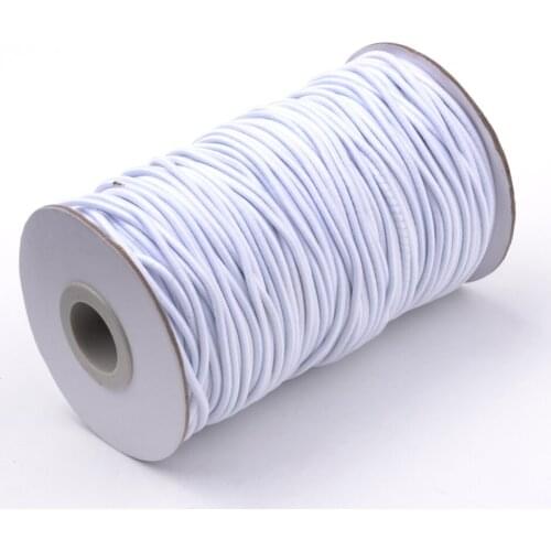 About 70m/roll Round Elastic Cord 2mm For Masks Material Accessories DIY Making with Fibre Outside and Rubber Inside