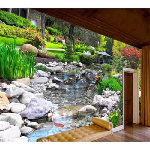 Custom wallpaper 3D mural park stone creek squid scenery living room background wall papers home decor papel de parede wallpaper