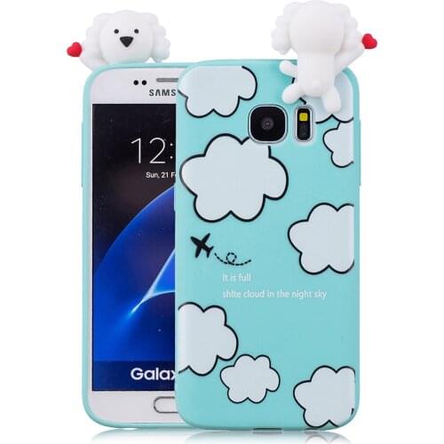 Lovely Cartoon Squishy Phone Cases for samsung galaxy S7 edge Case Cute Smiling Cloud Soft Silicone stress relief cover
