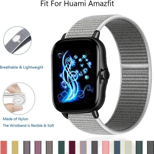 20mm 22mm Nylon Strap For Amazfit GTS 2 2e mini GTR 2e 42mm 47mm Solo Loop Bracelets for Amazfit Bip Lite Replacement Watch Band