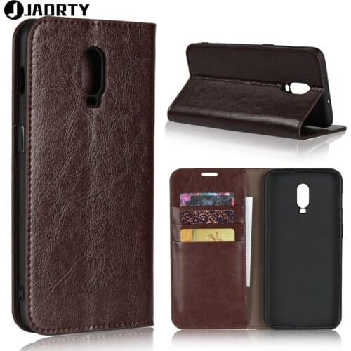 Luxury Genuine Leather Wallet Case For Oneplus 6T OnePlus6T Flip shockproof Case Cover