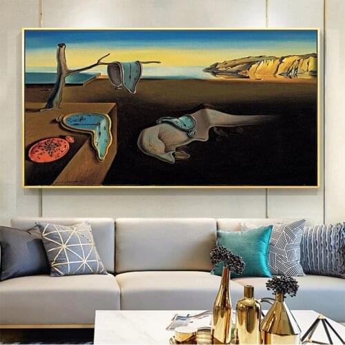 Salvador Dali The Persistence of Memory Clocks Surreal Canvas Print Painting Poster Art Wall Pictures For Living Room Home Decor