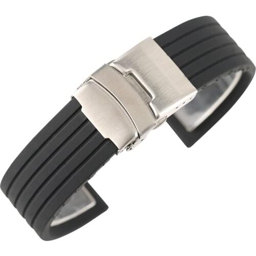YISUYA 22/ 24mm Soft Rubber Watch Band Strap Ourdoor Sport Silicone Stripe Replacement Waterproof Clock Bracelet Xmas Gift Band