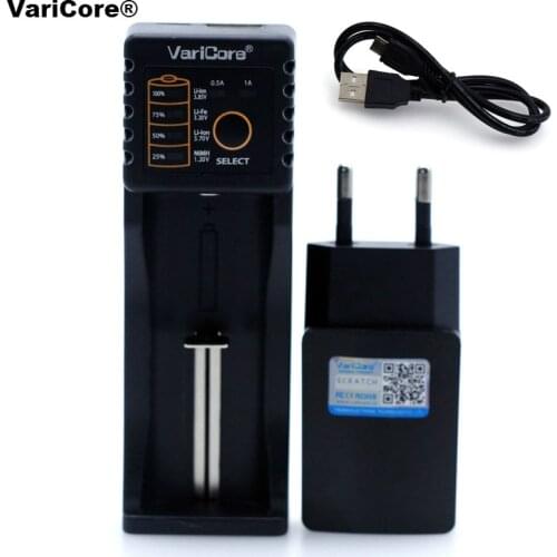 VariCore V10 AA AAA SC/S 18650 26650 18350 16340,14500,10440 26500 Lithium Iron 3.2V 1.2V 3.7V NiMH Battery Charger+5V 2A
