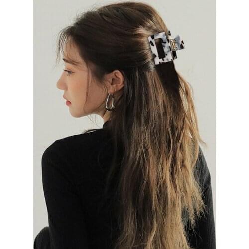 2PCS Women Hair Claw Clip Retro Acetate Geometric Mini Jaw Clip Hair Claw Clamp