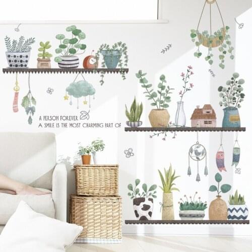 Green Plants Nordic Style Poster Wall Sticker Living Room Bedroom Home Decoration Wallpaper Mural Flower Picture