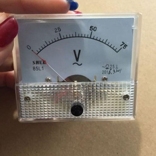 1PC 85L1 AC 0-75V 150V 250V 300V 450V 500V 600V Analog Voltmeter Panel Meter Voltage