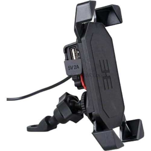 1pc Motorcycle Mobile phone Handlebar Mirror Mount Holder With USB Charger