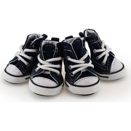 2 Pairs New Pet Denim Canvas Shoes Dog Outdoor Sports Casual Sole Shoes Breathable Comfort Dog Sneakers Pet Accessories