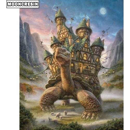 5D Diy Diamond Painting Tortoise Animal Full Square Drill Cross Stitch Diamond Embroidery Tower Home Decoration Crystal Mosaic