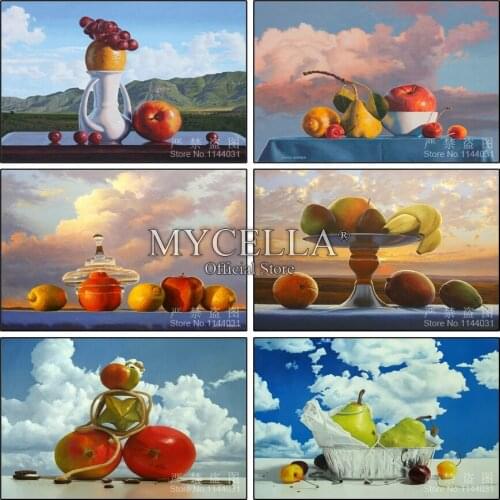 5D DIY Diamond Painting Cross Stitch Clouds and fruit Full Round Rhinestone Mosaic Kits Home Decoration Diamond Embroidery Gift