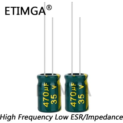 10PCS/LOT Low ESR/Impedance High Frequency 35v 470UF Aluminum Electrolytic Capacitor Size 8*12mm 470UF35V 20
