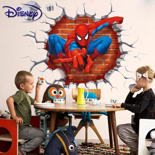 Disney Kids DIY 3D sticker Spiderman Childrens room decoration kindergarten boys stickers cartoon pegatinas autocollant enfant