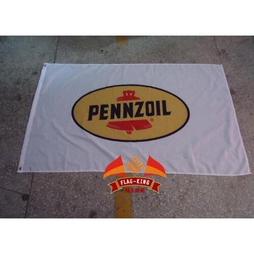 For pennzoil oil racing team flag, 90*150CM polyster flagking brand flag