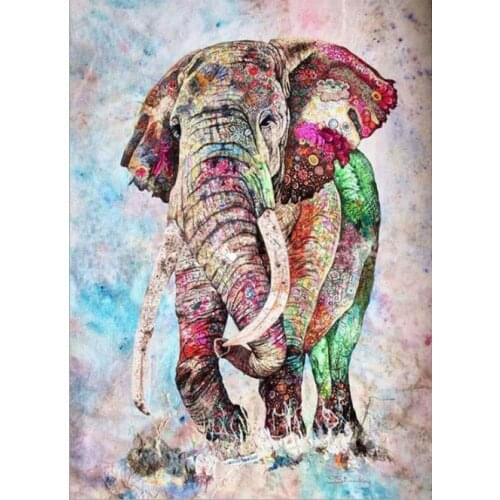 GATYZTORY DIY Painting By Numbers Color Elephant HandPainted Oil Painting Drawing On Canvas Adults Children Gift Wall Decor