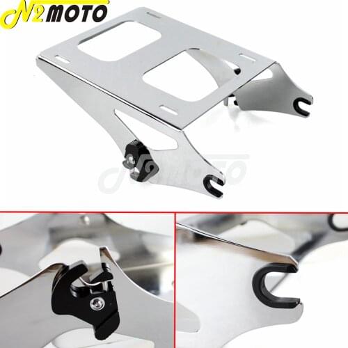 Chrome Motorcycle Detachable Two Up Tour Pak Rear Luggage Rack Pack Holder for Harley Road King Street Glide FLHR FLHX 2014-2017