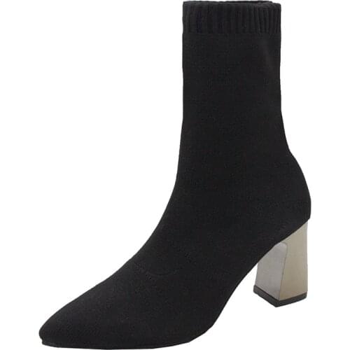 ICCLEK WOMENS SHOES 2021 WINTER FASHION BLACK BOOTS FABRIC - LINER HOT SALES COMFORTABLE