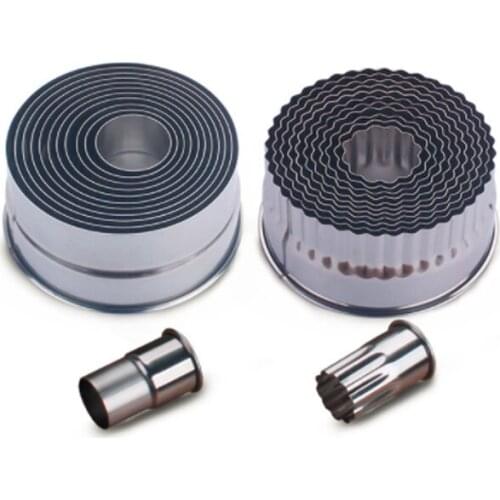 12pcs DIY Baking Tool 304 Stainless Steel Mousse Cake Ring Round Circle Cake Cookie Dessert Making Molds Rounded or Tooth edge