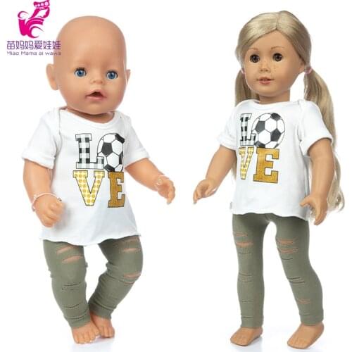 Doll clothes set Summer coat clothes and ripped pants 18 inches Doll set for 43 cm newborn baby doll