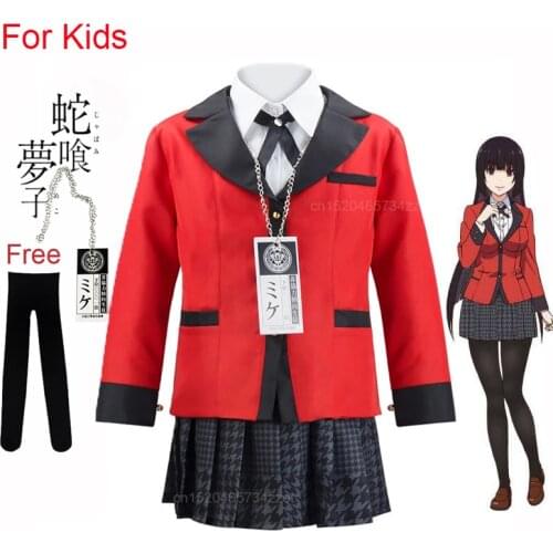 Kakegurui Jabami Yumeko Cosplay Costume Girl Anime Japanese JK Uniform for Adult and Girls Halloween Party Cosplay Costumes 6PCS