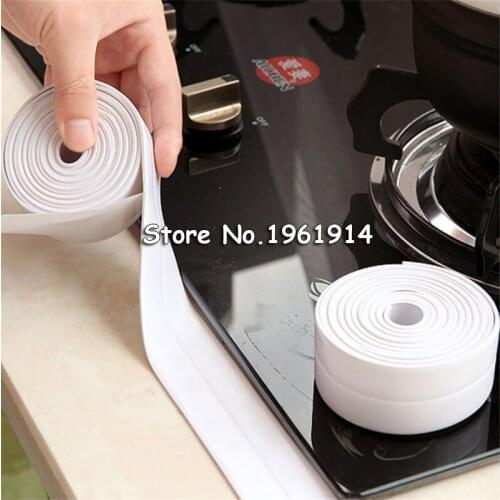 1 Roll 3.2mx22mm Bathroom Shower Sink Bath Sealing Strip Tape PVC Self Adhesive Waterproof Wall Sticker for Bathroom Kitchen