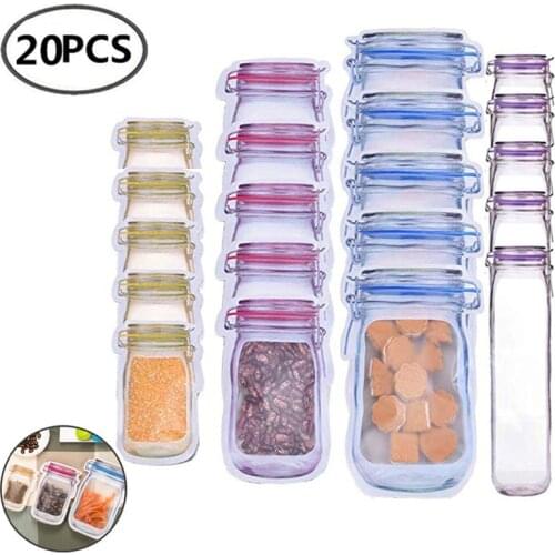 Mason Bags Jar Bottles Zipper Bag Reusable Food Storage Snack Mason Bag Seal Fresh Sealed Bags Food Saver Bags VIP Link
